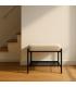 BANQUETA BEIGE TEJIDO-METAL 51 X 37 X 45 CM