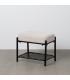 BANQUETA BEIGE TEJIDO-METAL 51 X 37 X 45 CM