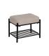 BANQUETA BEIGE TEJIDO-METAL 51 X 37 X 45 CM