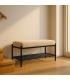 BANCO BEIGE TEJIDO-METAL 91 X 36 X 45 CM