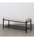 BANCO BEIGE TEJIDO-METAL 91 X 36 X 45 CM