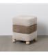 PUF BEIGE-MARRÓN DM-TEJIDO 44 X 44 X 50 CM