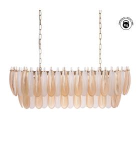 LÁMPARA TECHO PLUMAS CHAMPÁN CRISTAL 100 X 35 X 38 CM
