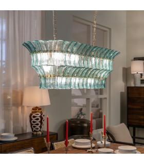 LÁMPARA TECHO VERDE CRISTAL ILUMINACIÓN 118 X 50 X 40 CM