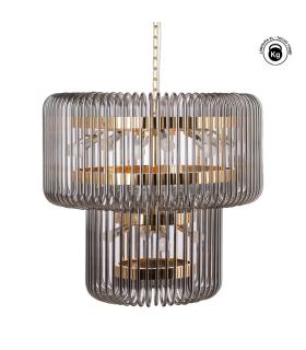 LÁMPARA TECHO ORO-GRIS CRISTAL 80 X 80 X 70 CM