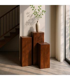 S/3 PEANA MADERA DE MANGO SALÓN 28 X 28 X 90 CM
