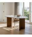 MESA COMEDOR BLANCO-MARRÓN DM-CERÁMICA 180 X 90 X 76 CM