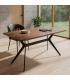 MESA COMEDOR MARRÓN-NEGRO DM-METAL 180 X 90 X 76 CM