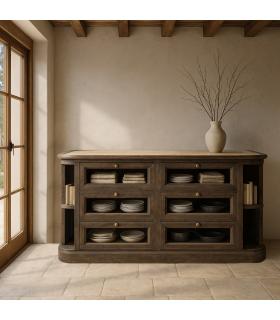 APARADOR MÁRMOL/MADERA COCINA 155 X 51 X 88 CM