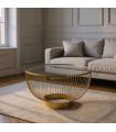 MESA CENTRO ORO METAL-CRISTAL 75 X 75 X 39,50 CM