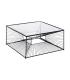 MESA CENTRO NEGRO METAL-CRISTAL 80,50 X 80,50 X 38 CM