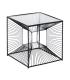 MESITA NEGRO METAL-CRISTAL 45,50 X 45,50 X 45,50 CM