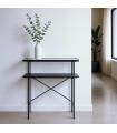 CONSOLA NEGRO METAL-CRISTAL 70 X 33,50 X 75 CM