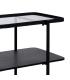 CONSOLA NEGRO METAL-CRISTAL 70 X 33,50 X 75 CM