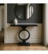CONSOLA NEGRO METAL-CRISTAL 90 X 32 X 80 CM