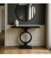 CONSOLA NEGRO METAL-CRISTAL 90 X 32 X 80 CM