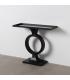 CONSOLA NEGRO METAL-CRISTAL 90 X 32 X 80 CM