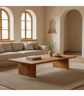 MESA CENTRO NATURAL MADERA DE ACACIA 150 X 70 X 30 CM