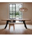 MESA COMEDOR NATURAL MADERA-HIERRO SALÓN 240 X 100 X 76 CM