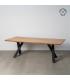 MESA COMEDOR NATURAL MADERA-HIERRO SALÓN 240 X 100 X 76 CM