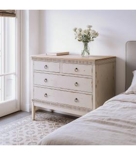 CÓMODA NATURAL-CREMA MADERA 115 X 45 X 90 CM