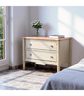 MUEBLE AUXILIAR NATURAL-CREMA MADERA 80 X 45 X 60 CM