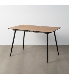 MESA EXTENSIBLE NATURAL DM-METAL SALÓN 120 X 80 X 75 CM