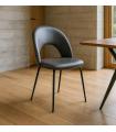 Grey leather faux contract chair 49 x 60 x 81 cm