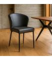 Grey leather faux contract chair 59 x 55 x 80 cm