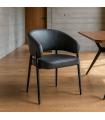 Grey leather faux contract chair 60 x 59 x 83 cm