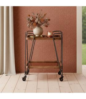 CAMARERA NATURAL-NEGRO METAL-CRISTAL 50 X 50 X 65 CM