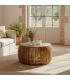 MESA CENTRO MADERA-RATÁN SALÓN 75 X 75 X 43 CM