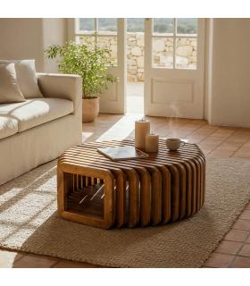 MESA CENTRO MADERA DE MANGO SALÓN 84 X 85 X 32 CM