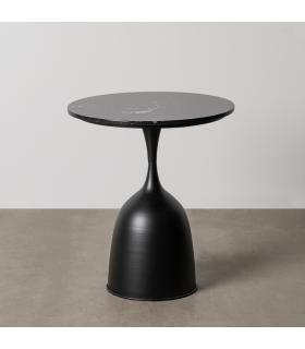 MESITA NEGRO METAL-MÁRMOL 50 X 50 X 57 CM