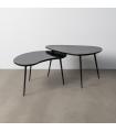 S/2 MESA CENTRO NEGRO MÁRMOL SALÓN 87 X 59 X 47 CM