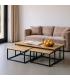 S/3 MESA CENTRO NATURAL MADERA-METAL 130 X 60 X 40 CM