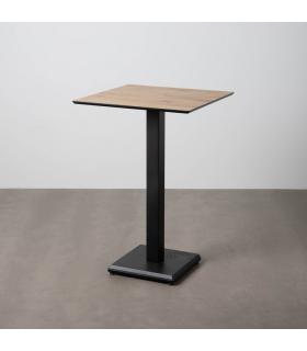 MESA ALTA NATURAL METAL-MADERA CONTRACT 68 X 68 X 100 CM