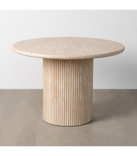 MESA COMEDOR BEIGE PIEDRA DM SALÓN 110 X 110 X 76 CM