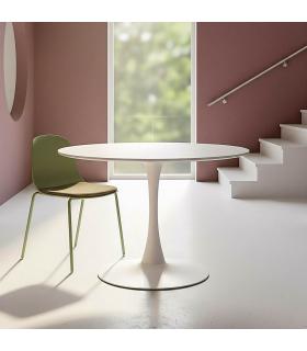 MESA COMEDOR BLANCO DM-METAL 100 X 100 X 75 CM