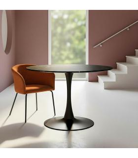 MESA COMEDOR NEGRO DM-METAL 100 X 100 X 75 CM