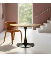 MESA COMEDOR NATURAL-NEGRO DM-METAL 100 X 100 X 75 CM