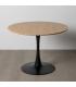 MESA COMEDOR NATURAL-NEGRO DM-METAL 100 X 100 X 75 CM