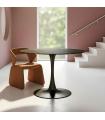 MESA COMEDOR NEGRO PIEDRA SINTERIZADA 100 X 100 X 75 CM