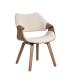 SILLA CREMA-MARRÓN TEJIDO-MADERA 61 X 56 X 82 CM