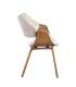 SILLA CREMA-MARRÓN TEJIDO-MADERA 61 X 56 X 82 CM