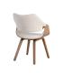 SILLA CREMA-MARRÓN TEJIDO-MADERA 61 X 56 X 82 CM