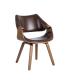 SILLA MARRÓN MADERA / SIMIL PIEL 61 X 56 X 82 CM