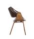SILLA MARRÓN MADERA / SIMIL PIEL 61 X 56 X 82 CM