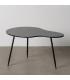 MESA CENTRO NEGRO METAL-MÁRMOL 80 X 58 X 45 CM