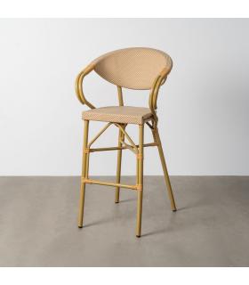 TABURETE BEIGE ALUMINIO-TEXTILENO 57 X 62 X 111 CM